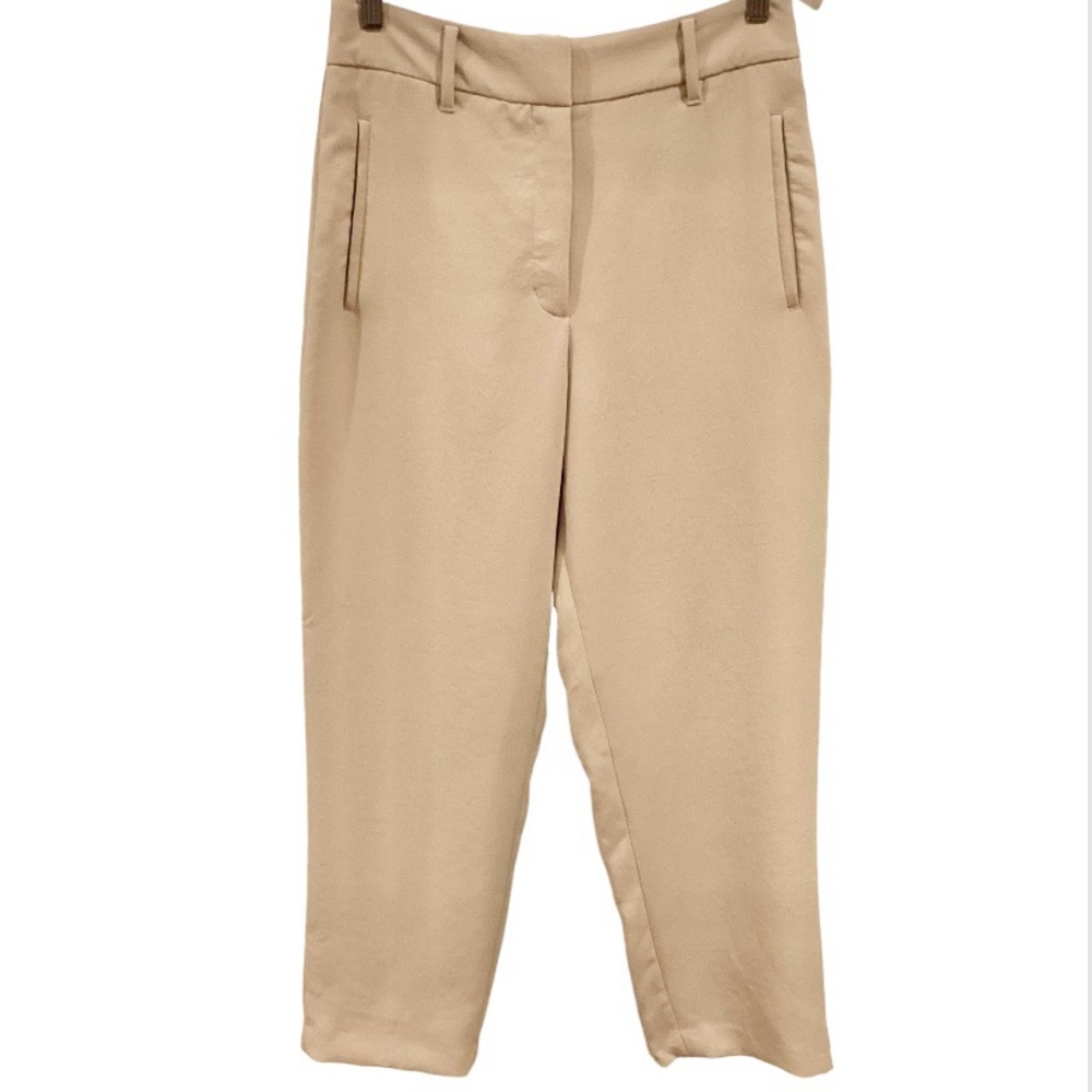 Wilfred 8 Crepe Pants High Rise Tapered Leg Women’s Beige Tan Trousers